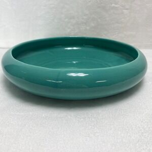 MCM Fenton Art‎ Glass? Teal Ceramic Trinket Serving Dish Planter Vintage Retro